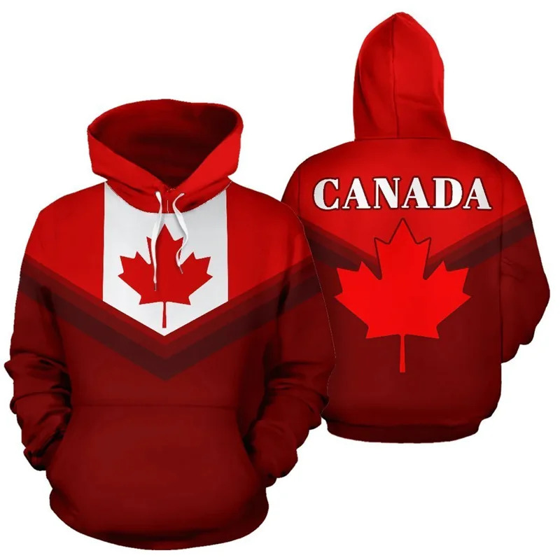 Street Fashion Canada - カナダ国旗「Always In Me」をカスタムプリントした3Dプリントフーディー、メンズ・レディース・キッズ向けオーバーサイズスウェットシャツ、ストリートファッション、フード付き、1枚