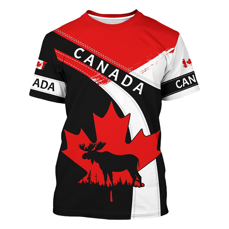 男性用カエデの葉がプリントされた3D Tシャツ,人気のTシャ - Street Fashion Canada のレビューと価格