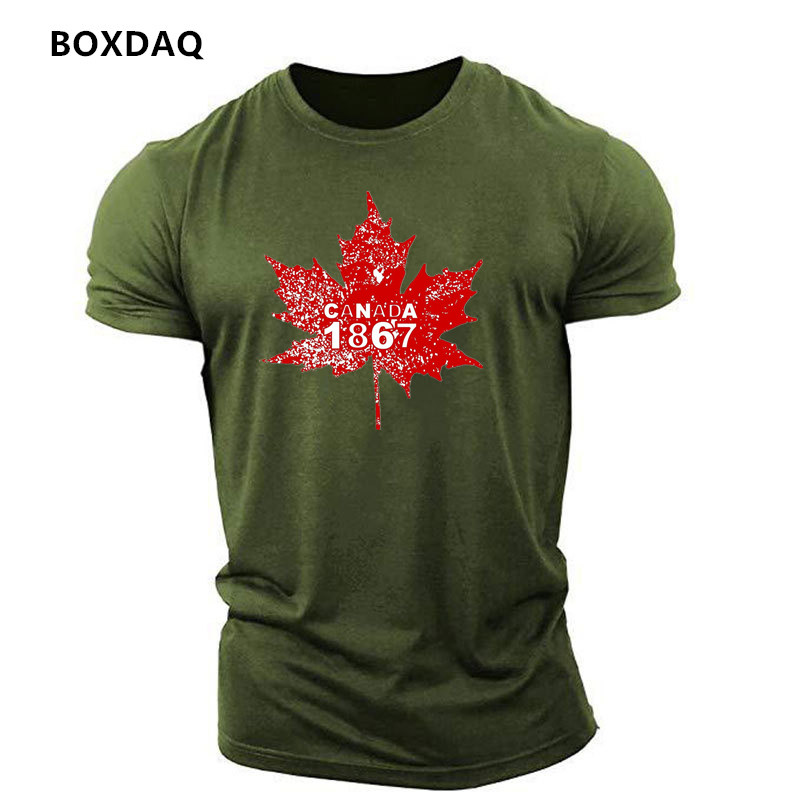 ファッションカナダメープルリーフパターンメンズ Tシャツ夏半 - Street Fashion Canada のレビューと価格