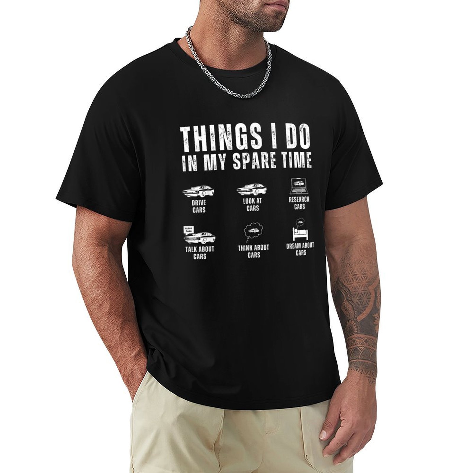 余暇にやること 面白い車好きの男 愛好家 Tシャツ ストリー - Street Fashion For Short Guys のレビューと価格