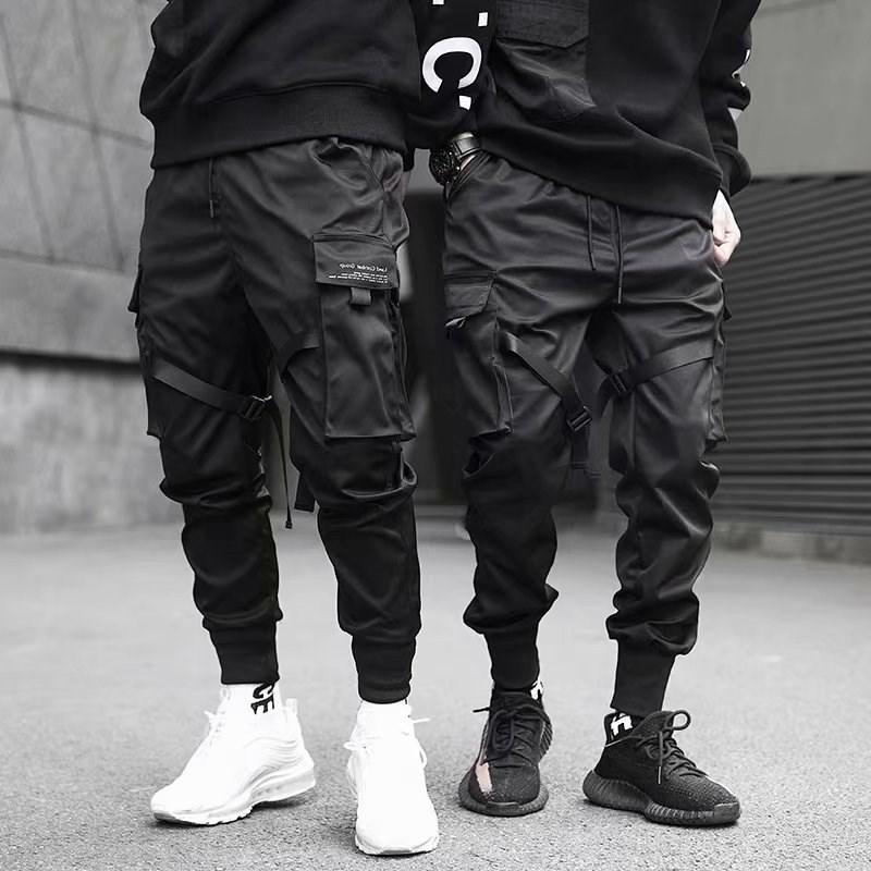 リボンハーレムジョガー男性カーゴパンツストリート 2025  - Street Fashion Men 2025 のレビューと価格
