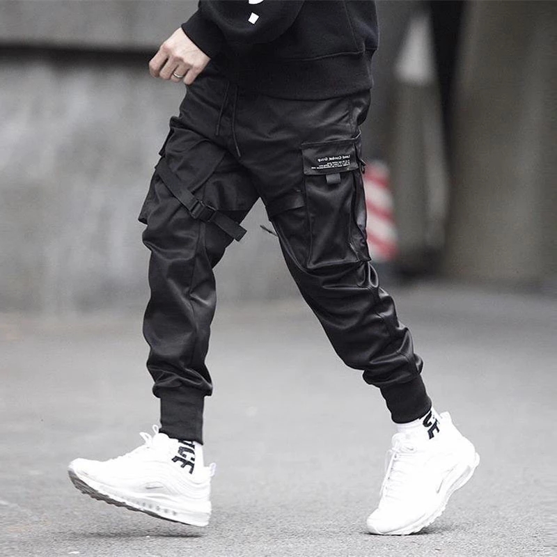 リボンハーレムジョガー男性カーゴパンツストリート 2025  - Street Fashion Men 2025 のレビューと価格